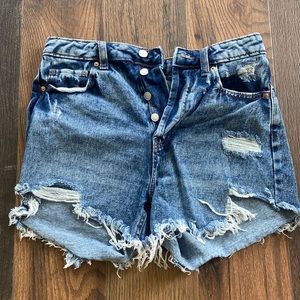 Distressed Acid Wash Jean Shorts